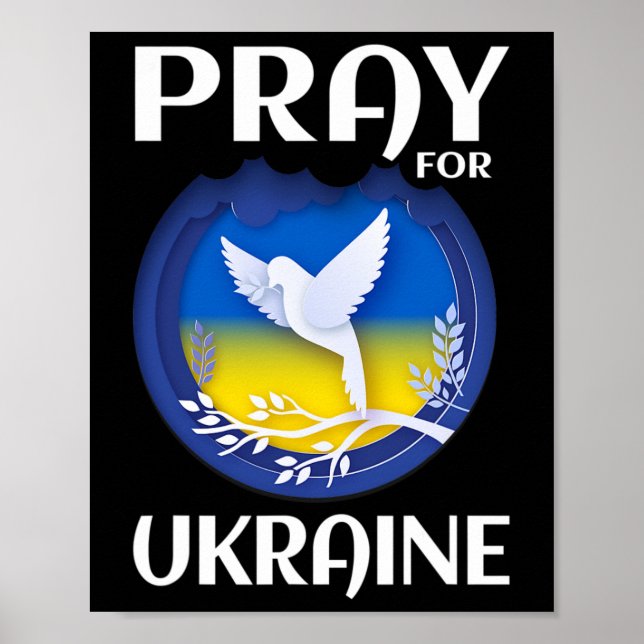 Affiche Pray For Ukraine Support Ukrainian  (Devant)