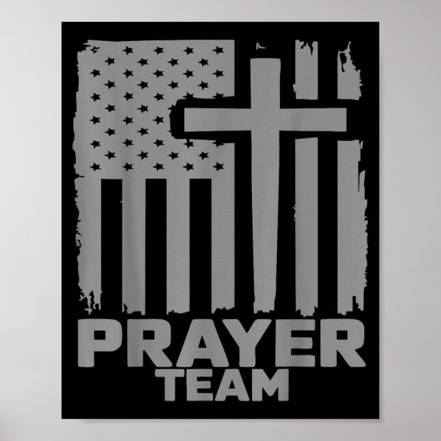 Affiche Prayer Team American Flag Christian Family Christi (Devant)