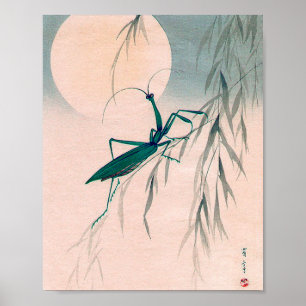 Affiche Praying Mantis and the Moon, Watanabe Seitei