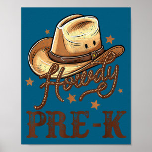 Affiche Pré K Country Howdy K Pré Rodeo Occidental Profess