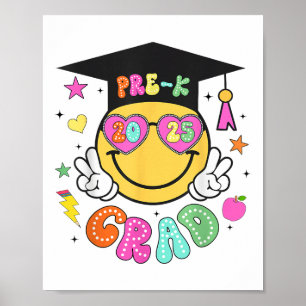 Affiche Pré-k Diplômé Super Sourire Visage Graduation 2025