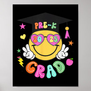 Affiche Pré-k Diplômé Super Sourire Visage Graduation 2025