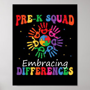 Affiche Pré K Squad Accepter les différences Autisme Sped
