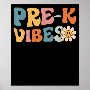 Affiche Pré-K Vibes pré-maternelle Équipe 1er jour école