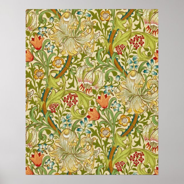 Affiche Pré-raphate de William Morris Golden Lily Vintage (Devant)