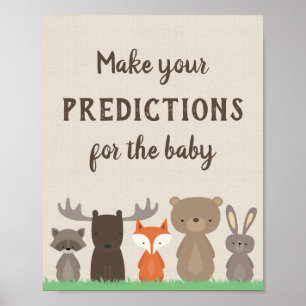 Affiche Prédictions des bois pour le Baby shower des signe