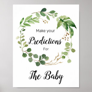 Affiche Prédictions florales de verdure pour bébé signe