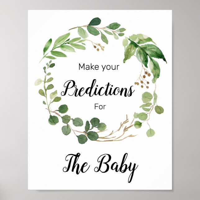 Affiche Prédictions florales de verdure pour bébé signe (Devant)