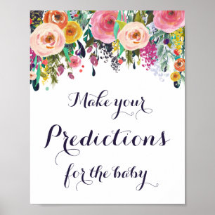 Affiche Prédictions florales pour le Baby shower des signe