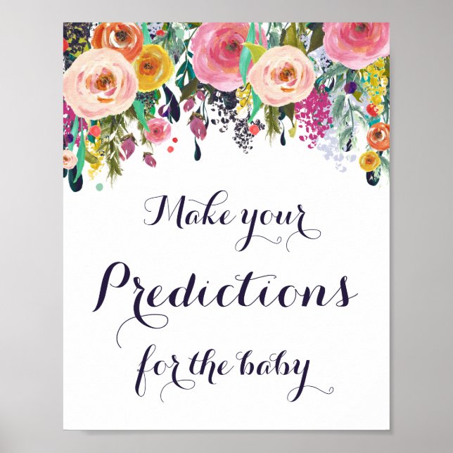 Affiche Prédictions florales pour le Baby shower des signe (Devant)
