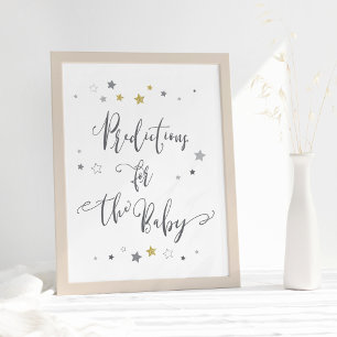 Affiche Prédictions pour bébé Baby shower non sexiste