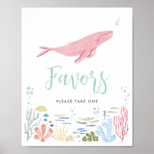 Affiche Préfère La Baleine Rose Sous Le Signe Mer