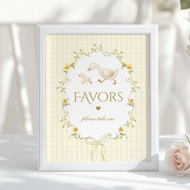 Affiche Préfère Silly Goose gingham neutre genre (Créateur téléchargé)