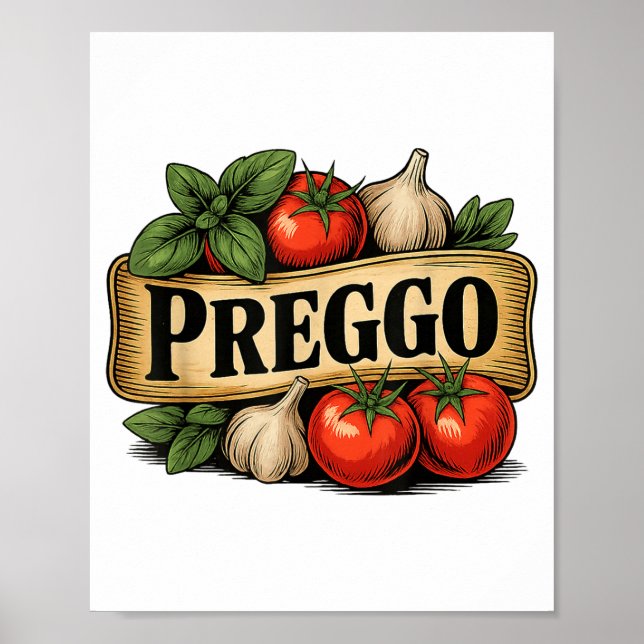 Affiche Preggo Costume Pregnancy Announcement Prego Pasta  (Devant)
