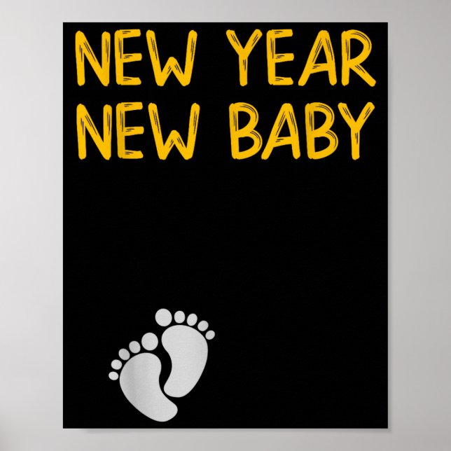Affiche Pregnancy Announcemen - New Year New Baby  (Devant)