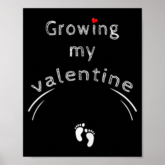 Affiche Pregnancy Announcement Mom Gift - Growing My Valen (Devant)
