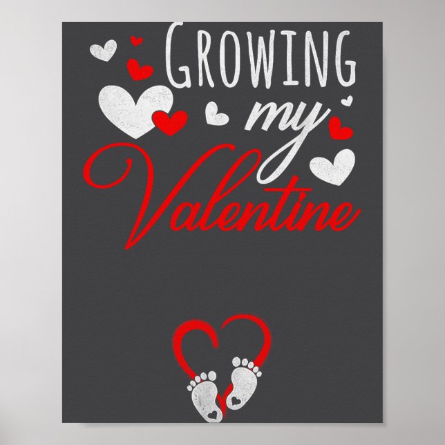 Affiche Pregnancy Announcement New Mom Growing My Valentin (Devant)