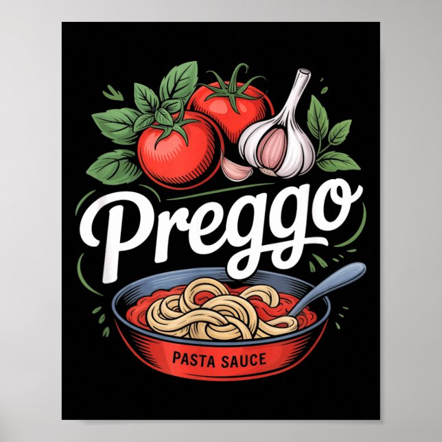 Affiche Pregnancy Announcement Prego Pasta Sauce Funny Pre (Devant)