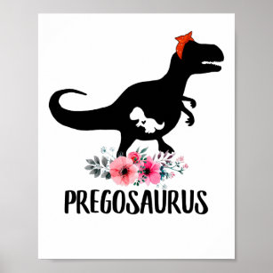 Affiche Pregosaurus Funny Grossesse Cadeau