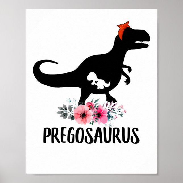 Affiche Pregosaurus Funny Grossesse Cadeau (Devant)
