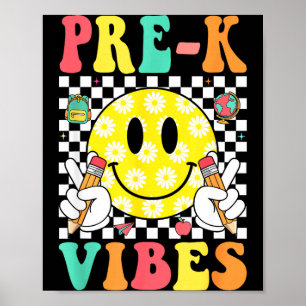 Affiche Prématernelle ambiance sourire rétro visage enseig