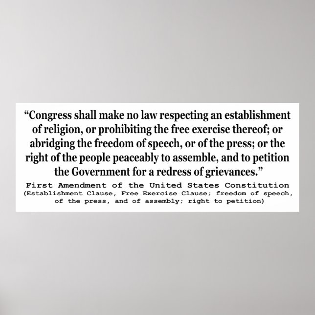 Affiche Premier amendement de la Constitution des États-Un (Devant)