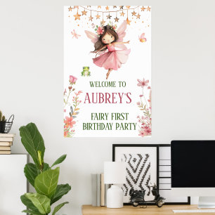 Affiche Premier anniversaire de fée fantaisiste