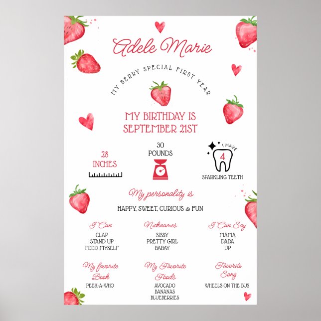 Affiche Premier anniversaire de la fraise (Devant)