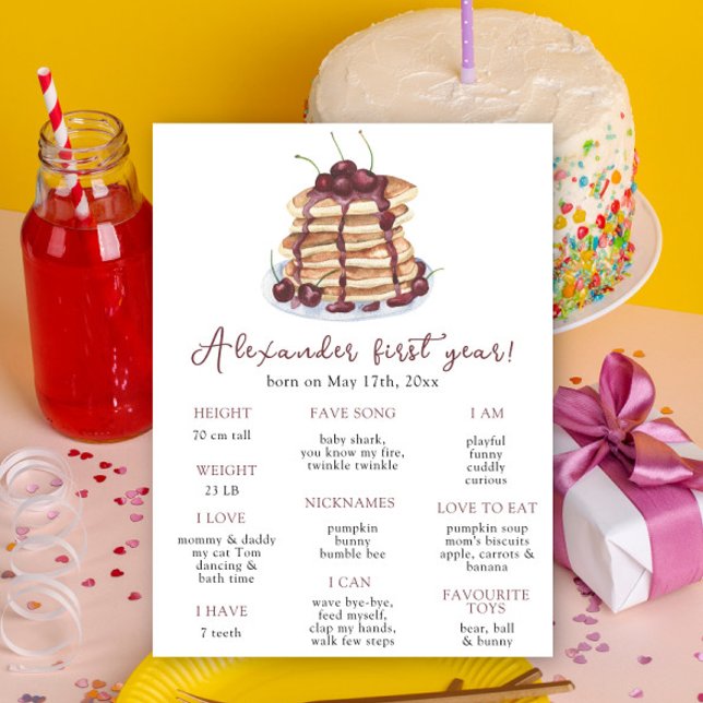 Affiche Premier anniversaire de Pancakes étape importante  (Créateur téléchargé)