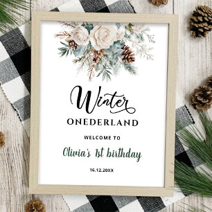 Affiche Premier anniversaire Evergreen Winter Onederland