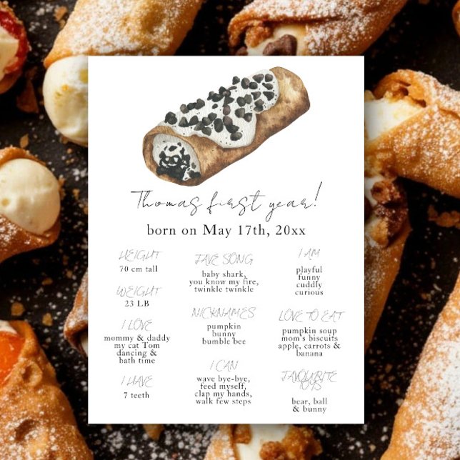 Affiche Premier anniversaire Little Cannoli étape importan (Créateur téléchargé)