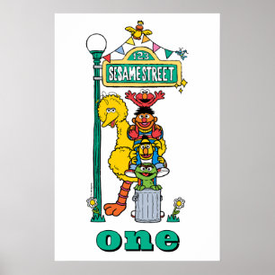 Affiche Premier Anniversaire Personnages Rue Sésam