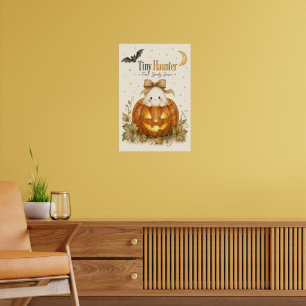 Affiche Premier bébé de saison effrayante Halloween aquare