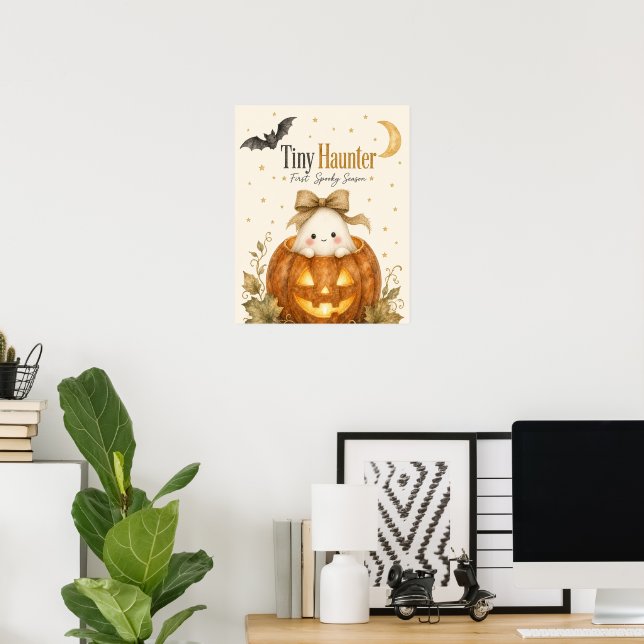 Affiche Premier bébé de saison effrayante Halloween aquare (Bureau à domicile)