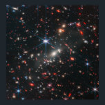 Affiche Premier champ profond de Webb (image NIRCam) plein<br><div class="desc">Des milliers de galaxies inondent cette image proche infrarouge du cluster de galaxies SMACS 0723. L’imagerie à haute résolution du télescope spatial James Webb de la NASA, combinée à un effet naturel connu sous le nom de lentille gravitationnelle, a rendu possible cette image finement détaillée. Tout d'abord, se concentrer sur...</div>