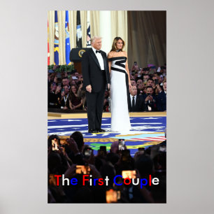 Affiche Premier couple Donald et Melania Trump Liberty Bal