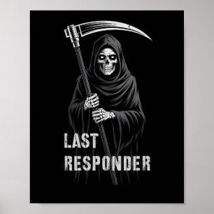 Affiche Premier Dernier Répondeur Sarcastique Grim Reaper 