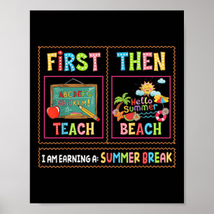 Affiche Premier Enseignement Alors Plage Je Gagne Une Paus