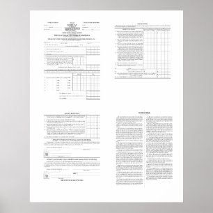 Affiche Premier formulaire d'impôt américain sur le revenu