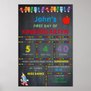Affiche Premier jour à maternelle GARÇON, Petite taille, C