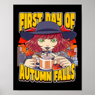 Affiche Premier Jour D'Automne Tombe Septembre Équinoxe D'