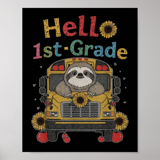 Affiche Premier Jour De 1Ème Année Fente Retour À L'École  (Devant)