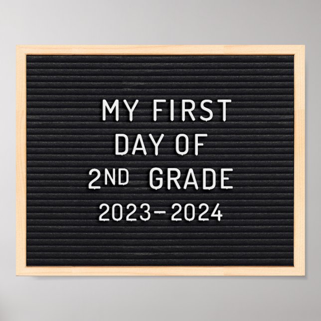 Affiche Premier jour de 2e année signe Premier jour d'écol (Devant)
