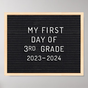 Affiche Premier jour de 3e année signe Premier jour d'écol