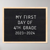 Premier jour de 4e année signe Premier jour d'écol