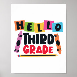 Affiche Premier Jour De Bonjour Enseignant Troisième Class