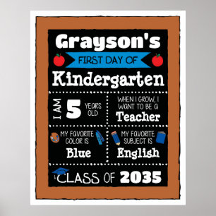 Affiche Premier jour de la classe Signes Art étudiant - Bl