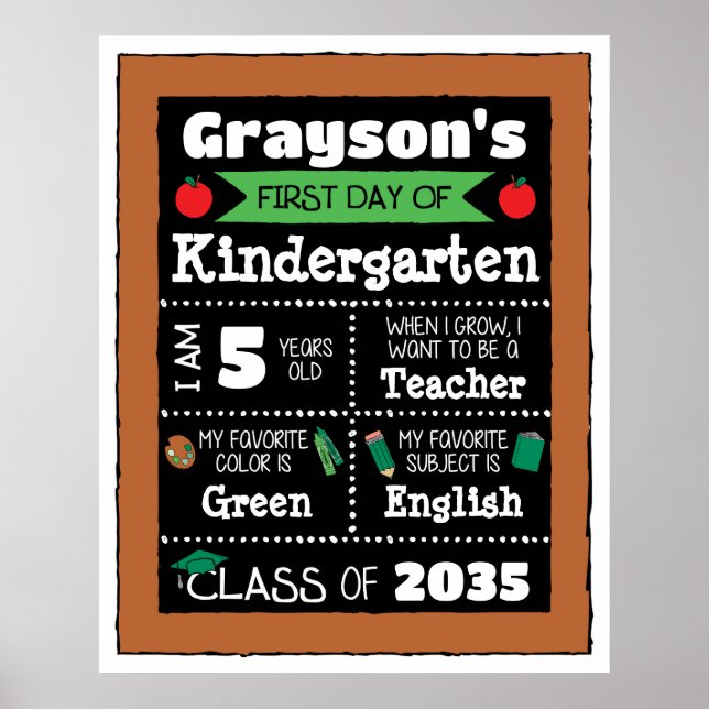 Affiche Premier jour de la classe Signes Art étudiant - Ve (Devant)