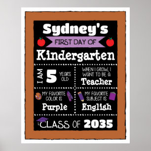 Affiche Premier jour de la classe Signes Art étudiant - Vi