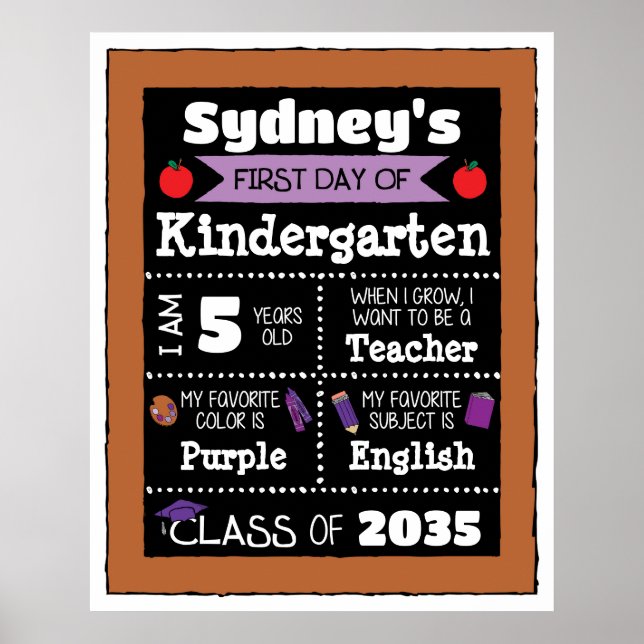 Affiche Premier jour de la classe Signes Art étudiant - Vi (Devant)